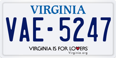 VA license plate VAE5247