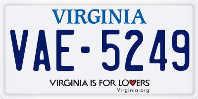 VA license plate VAE5249