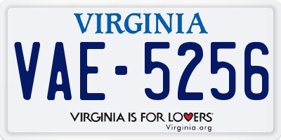 VA license plate VAE5256