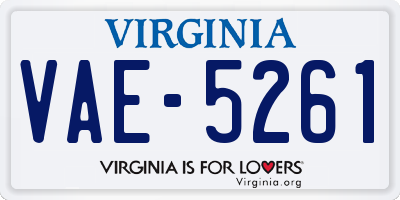 VA license plate VAE5261