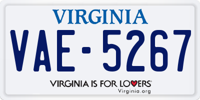VA license plate VAE5267