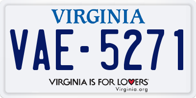 VA license plate VAE5271