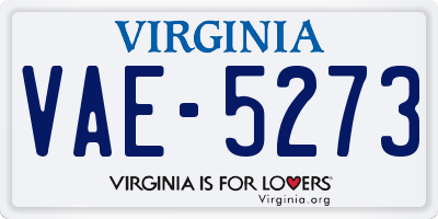 VA license plate VAE5273