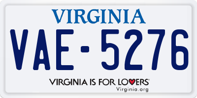 VA license plate VAE5276