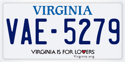 VA license plate VAE5279