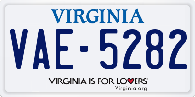 VA license plate VAE5282