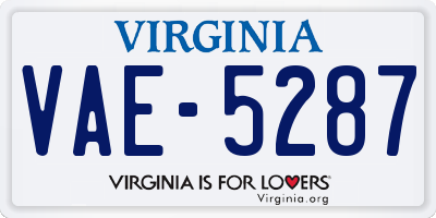 VA license plate VAE5287