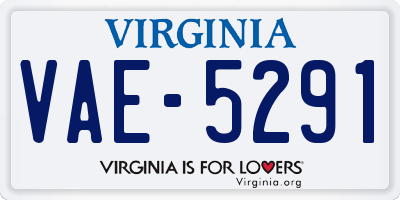 VA license plate VAE5291