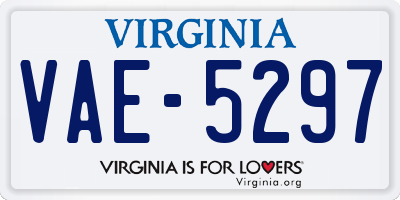 VA license plate VAE5297