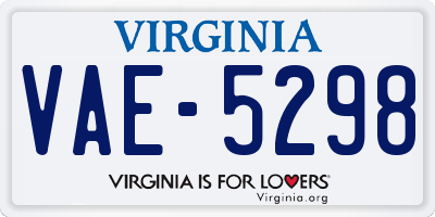 VA license plate VAE5298