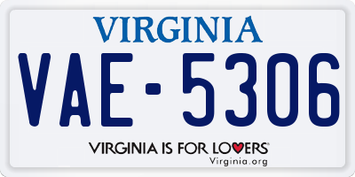 VA license plate VAE5306