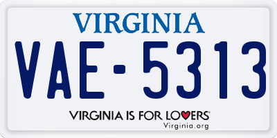 VA license plate VAE5313