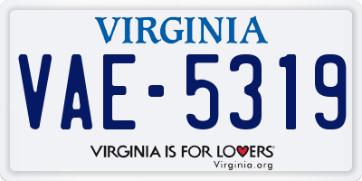 VA license plate VAE5319