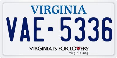 VA license plate VAE5336