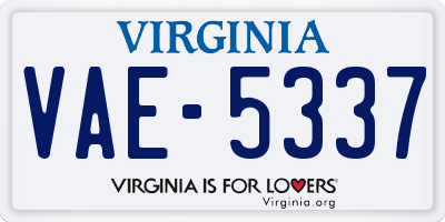 VA license plate VAE5337