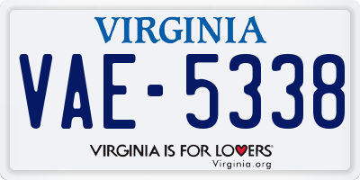 VA license plate VAE5338