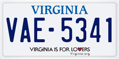 VA license plate VAE5341