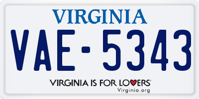 VA license plate VAE5343
