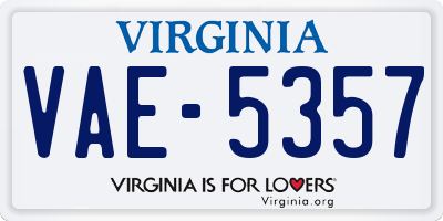 VA license plate VAE5357