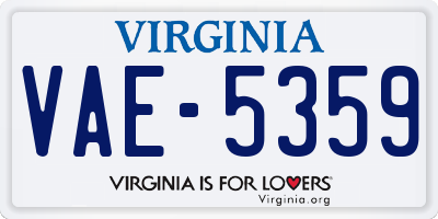 VA license plate VAE5359