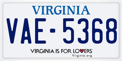 VA license plate VAE5368