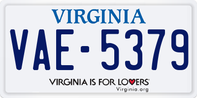VA license plate VAE5379