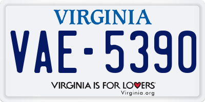VA license plate VAE5390