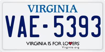 VA license plate VAE5393