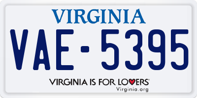 VA license plate VAE5395
