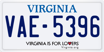 VA license plate VAE5396
