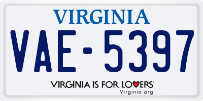 VA license plate VAE5397