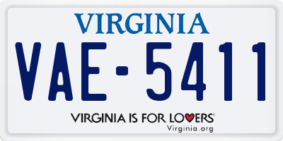 VA license plate VAE5411