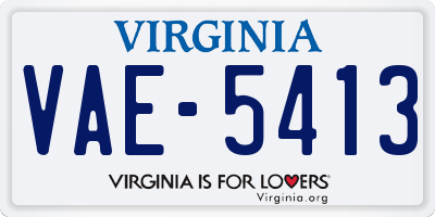 VA license plate VAE5413