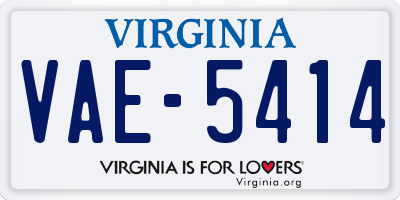 VA license plate VAE5414