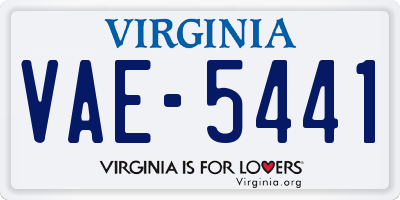 VA license plate VAE5441