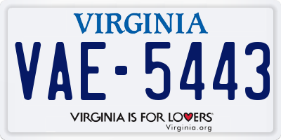 VA license plate VAE5443