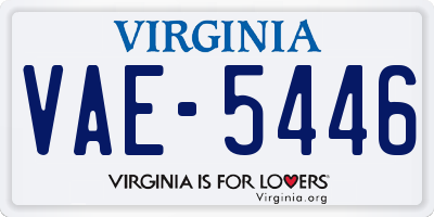 VA license plate VAE5446
