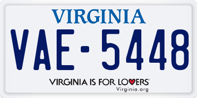 VA license plate VAE5448
