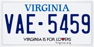 VA license plate VAE5459
