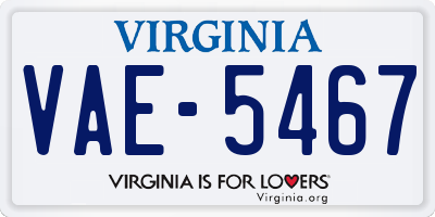 VA license plate VAE5467