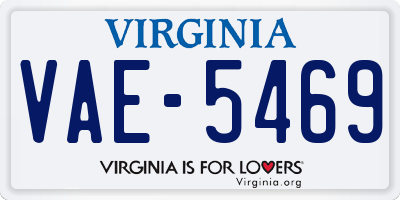 VA license plate VAE5469