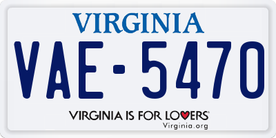 VA license plate VAE5470