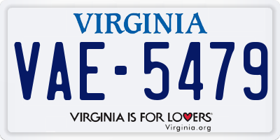 VA license plate VAE5479