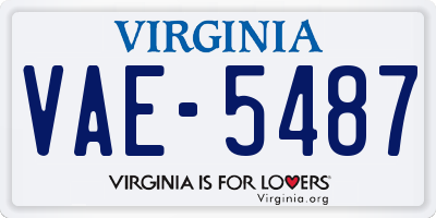 VA license plate VAE5487