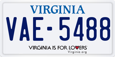 VA license plate VAE5488