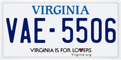 VA license plate VAE5506