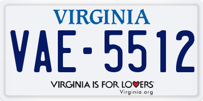 VA license plate VAE5512