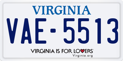 VA license plate VAE5513