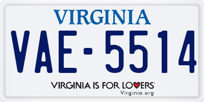 VA license plate VAE5514