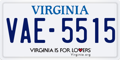 VA license plate VAE5515